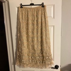 Soft Surroundings Lace Maxi skirt